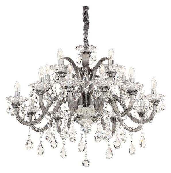Ideal Lux - Krištáľový luster na reťazi COLOSSAL 15xE14/40W/230V pr. 95 cm šedá