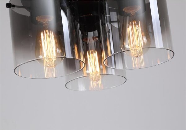 Searchlight 88911-3BK - Stropné svietidlo SWEDEN 3xE27/60W/230V priemer 39 cm čierna/dymová