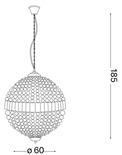 Ideal Lux - LED Krištáľový luster na reťazi LUXOR 12xG9/3W/230V pr. 60 cm číra