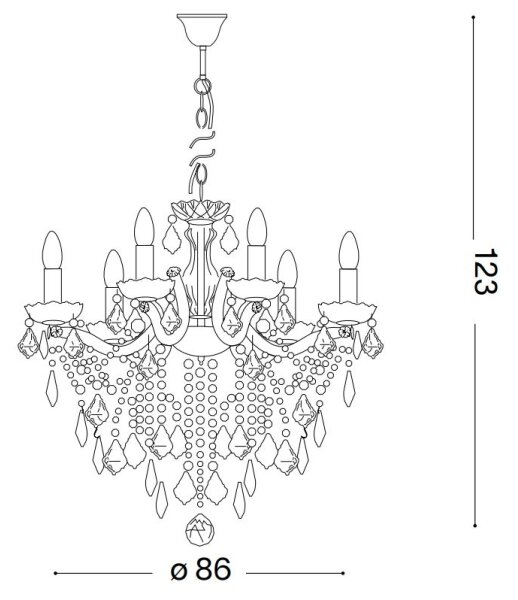 Ideal Lux - Krištáľový luster na reťazi FLORIAN 18xE14/40W/230V pr. 86 cm číra