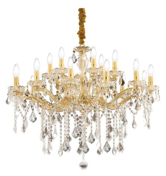 Ideal Lux - Krištáľový luster na reťazi FLORIAN 18xE14/40W/230V pr. 86 cm zlatá