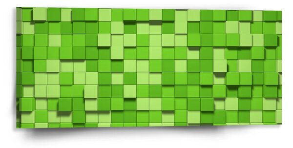 Sablio Obraz Green Blocks 3D - 110x50 cm