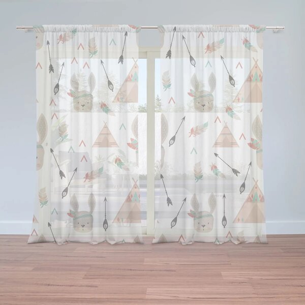 Sablio Záclony Zajace pri stane: 2ks 150x250cm