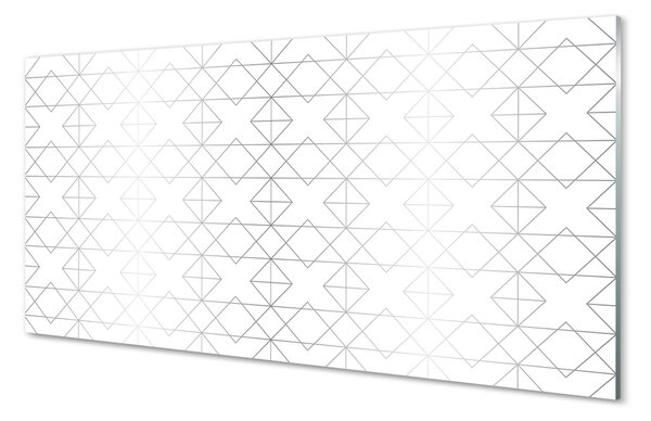 Sklenený obklad do kuchyne obrysy polygónov 100x50 cm