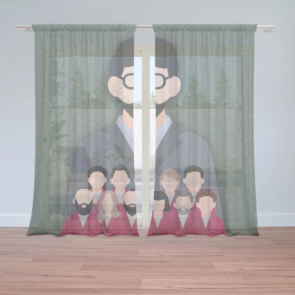 Sablio Záclony Money heist Profesor a jeho tím Zelená: 2ks 150x250cm