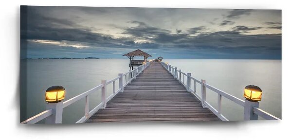 Sablio Obraz Drevené mólo - 110x50 cm