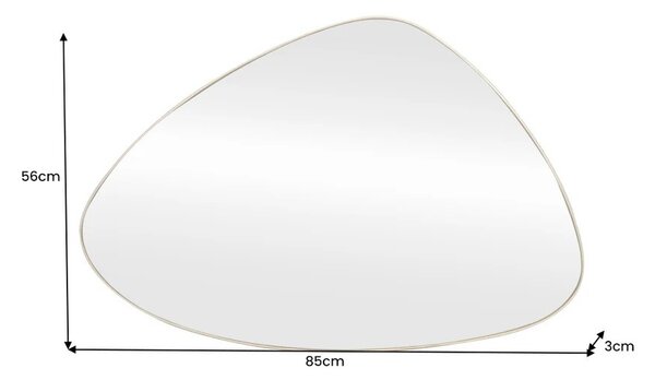 Estila Štýlové art deco závesné zrkadlo Junisa so zlatým tenkým rámom v atypickom trojuholníkovom tvare s oblými rohmi 85 cm