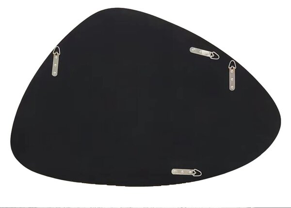 Estila Štýlové art deco závesné zrkadlo Junisa so zlatým tenkým rámom v atypickom trojuholníkovom tvare s oblými rohmi 85 cm