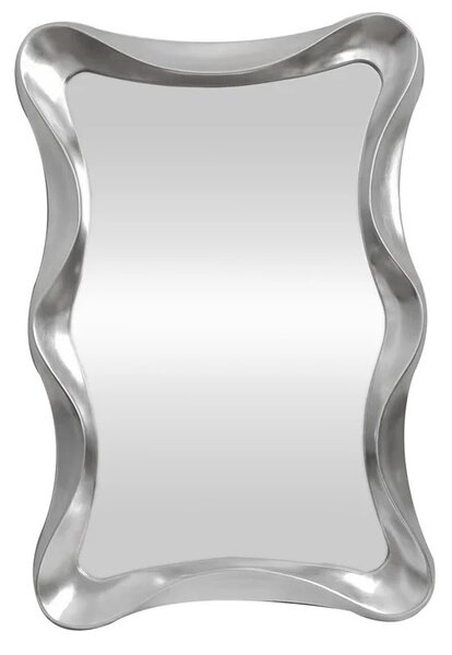 Estila Štýlové glamour strieborné nástenné zrkadlo Yraj so zvlneným rámom 120 cm