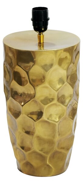 Estila Moderná art-deco stolná lampa Almina so zlatým kovovým podstavcom s kladivkovým efektom a čiernym textilným tienidlom 53 cm