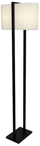 Estila Moderná stojaca lampa Ambient s oválnym béžovým textilným tienidlom a čiernou kovovou konštrukciou s podstavcom 160 cm
