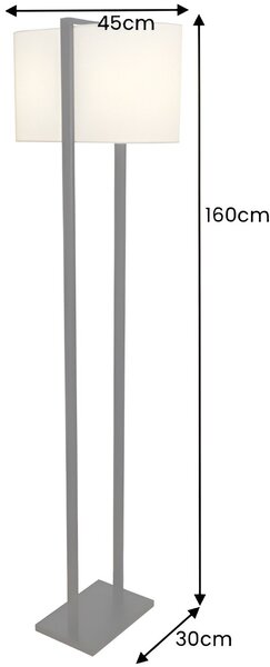 Estila Moderná stojaca lampa Ambient s oválnym béžovým textilným tienidlom a čiernou kovovou konštrukciou s podstavcom 160 cm