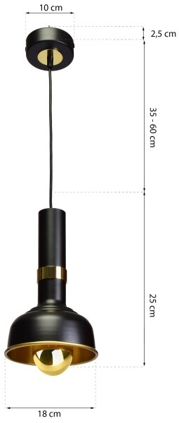 Luster na lanku MARGO 1xE27/5,5W/230V