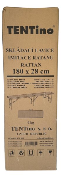 TENTino Plastová skladacia lavica RATTAN 180 cm