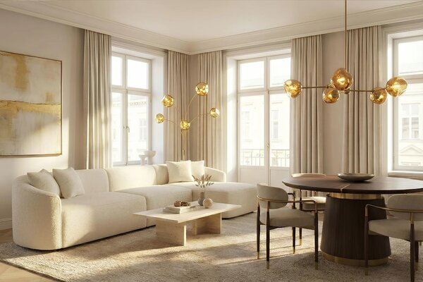 Estila Moderná glamour stojaca lampa Kalan so sklenenými dizajnovými tienidlami v zlatej farbe s čiernou podstavou 202 cm