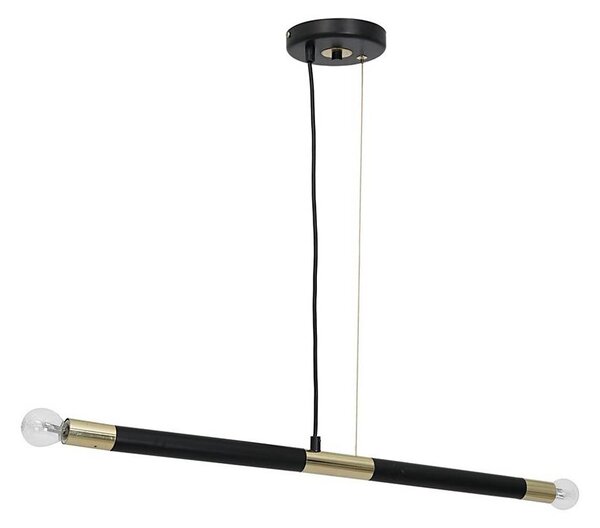 Luster na lanku BASTONE 2xE14/40W/230V čierna/zlatá