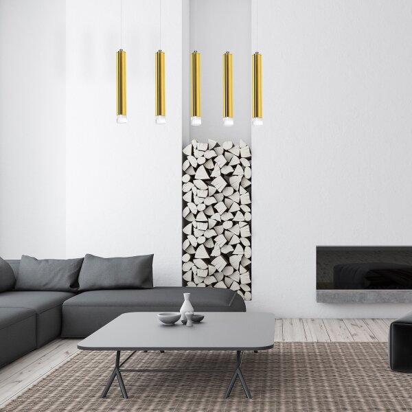 LED Luster na lanku GOLDIE 5xLED/25W/230V zlatá