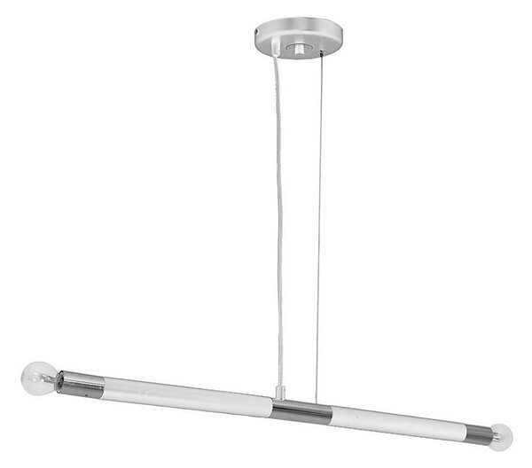 Luster na lanku BASTONE WHITE 2xE14/40W/230V biela/lesklý chróm