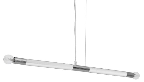 Luster na lanku BASTONE WHITE 2xE14/40W/230V biela/lesklý chróm