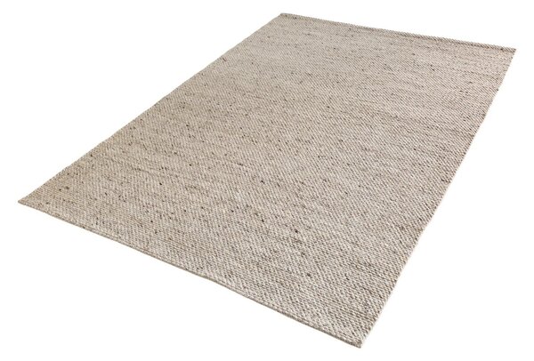 Estila Moderný vlnený koberec Oline obdĺžnikového tvaru s výrazným tkaním v béžovej farbe so sivým melírovaním 240 cm