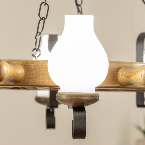 Brilagi - Luster na reťazi TIMONA 8xE14/40W/230V priemer 70 cm buk/orech