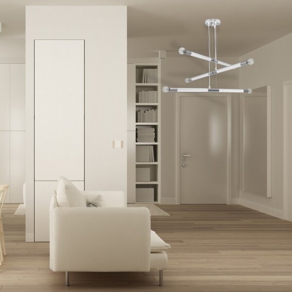 Luster na lanku BASTONE WHITE 6xE14/40W/230V
