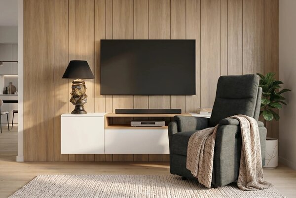 Estila Dizajnové moderné polohovateľné kino kreslo Phoenix s textilným poťahom v tmavej zelenej farbe s melírovaným efektom 75 cm