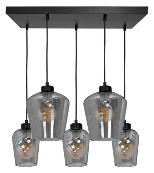 Luster na lanku SANTIAGO 5xE27/60W/230V čierna