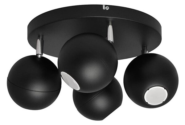 LED Bodové svietidlo MIDWAY 4xGU10/6,5W/230V čierna