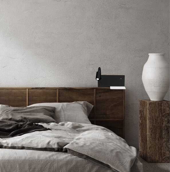 LED nástenné svietidlo SHELF LED/4W+LED/5W+LED/2W/230V čierna