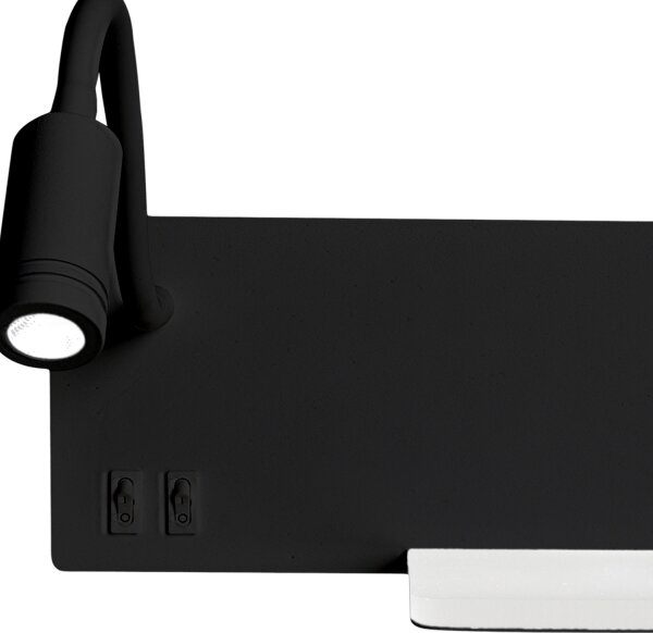 LED nástenné svietidlo SHELF LED/4W+LED/5W+LED/2W/230V čierna
