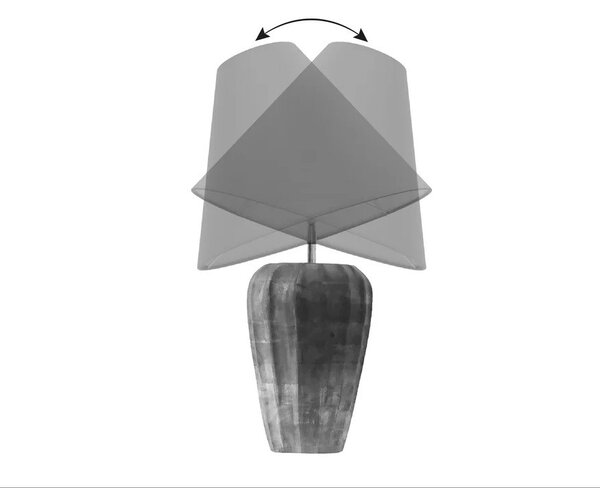 Estila Glamour stolná lampa Caillou s dizajnom okruhliakov v bielej farbe so zlatým detailom s polohovateľným tienidlom 45 cm