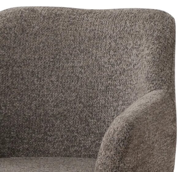 Estila Moderná art deco otočná jedálenská stolička Sonu s mohutnou nohou a celoplošným poťahom v hnedosivom odtieni taupe 62 cm