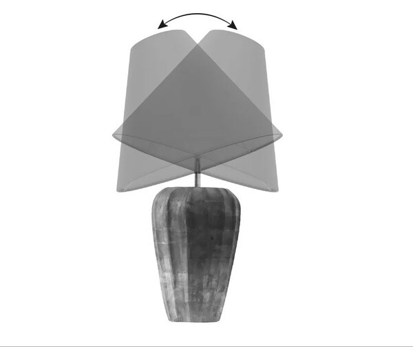 Estila Dizajnová glamour čierna stolná lampa Galla s organzovým polohovateľným tienidlom a nohou s lesklým strieborným akcentom 55 cm