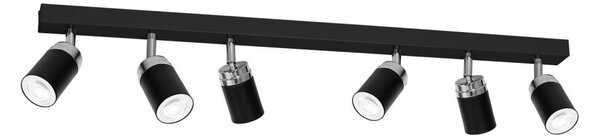 Bodové svietidlo RENO 6xGU10/60W/230V čierna/chróm