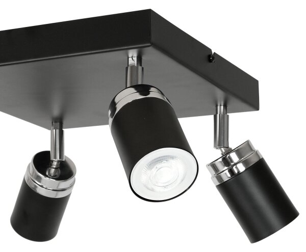 Bodové svietidlo RENO 4xGU10/8W/230V čierna/chróm