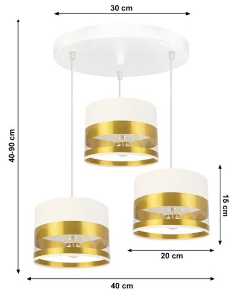 Luster na lanku MILO 3xE27/60W/230V zlatá