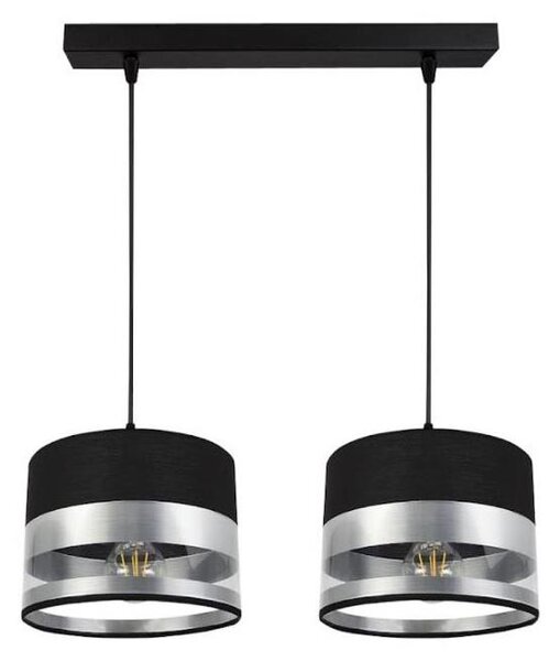 Luster na lanku MILO 2xE27/60W/230V strieborná/čierna