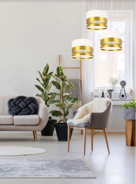 Luster na lanku MILO 3xE27/60W/230V zlatá