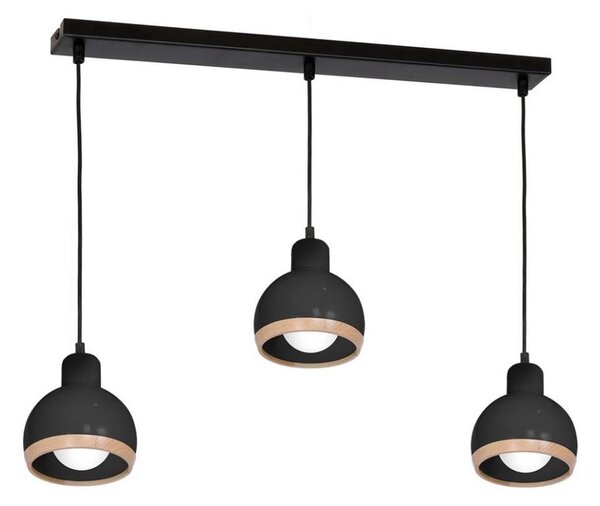 Luster na lanku OVAL 3xE27/60W/230V čierna