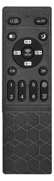 RABALUX 71341 Aireon stropné svietidlo s ventilátorom 480x480mm LED 50W/2200lm 3000+4000+6000K čierna, stmievateľné, diaľkový ovládač
