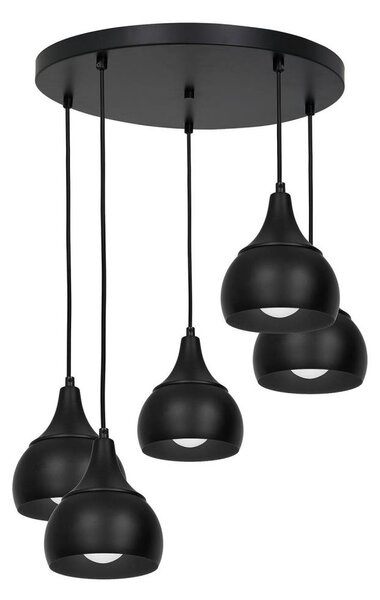 Luster na lanku AKTAN 5xE27/60W/230V čierna guľatý