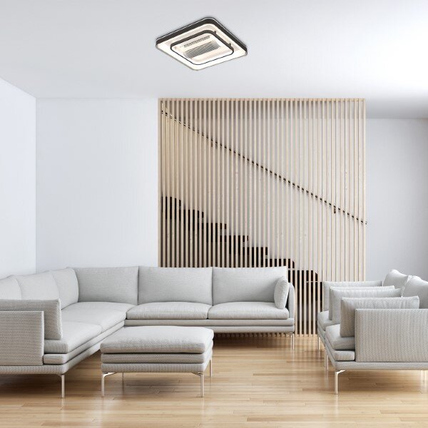 RABALUX 71341 Aireon stropné svietidlo s ventilátorom 480x480mm LED 50W/2200lm 3000+4000+6000K čierna, stmievateľné, diaľkový ovládač
