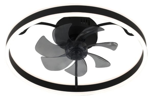 RABALUX 71337 Fanfy stropné svietidlo s ventilátorom D500mm LED 40W/2200lm 3000+4000+6000K čierna, stmievateľné, diaľkový ovládač