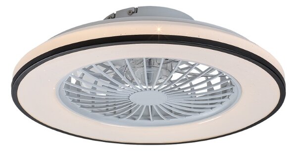 RABALUX 71331 Dalfon2 stropné svietidlo s ventilátorom D485mm LED 48W/2800lm 3000-6500K čierna, stmievateľné, diaľkový ovládač, starlight efekt