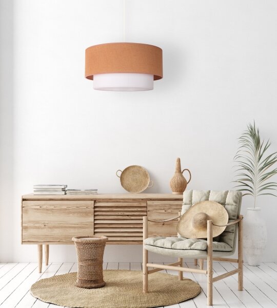 Duolla - Luster na lanku BOHO 1xE27/40W/230V pr. 45 cm béžová/biela