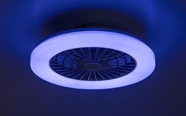 RABALUX 71333 Dalfon2 stropné svietidlo s ventilátorom D485mm LED 48W/3500lm 3000-6500K biela, stmievateľné, diaľkový ovládač, starlight efekt