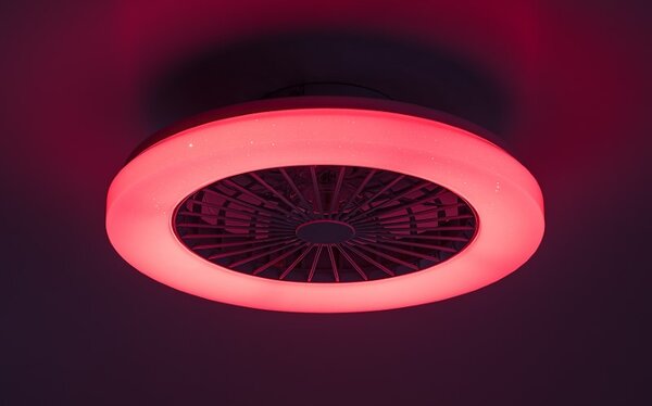 RABALUX 71333 Dalfon2 stropné svietidlo s ventilátorom D485mm LED 48W/3500lm 3000-6500K biela, stmievateľné, diaľkový ovládač, starlight efekt