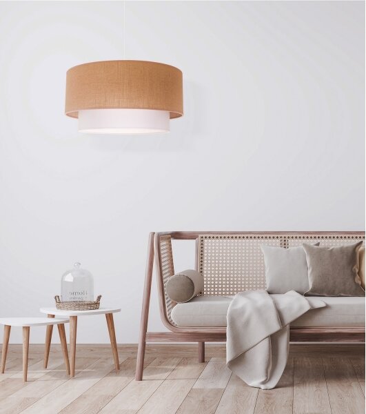 Duolla - Luster na lanku BOHO 1xE27/40W/230V pr. 45 cm béžová/biela