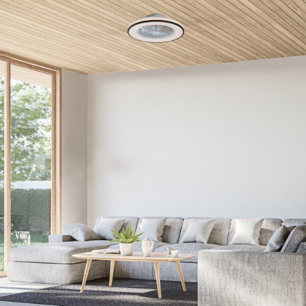 RABALUX 71331 Dalfon2 stropné svietidlo s ventilátorom D485mm LED 48W/2800lm 3000-6500K čierna, stmievateľné, diaľkový ovládač, starlight efekt